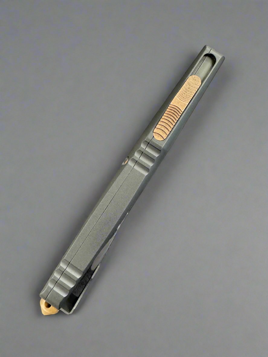 Pre Owned Marfione Custom Knives Combat Troodon Warhound, Two Tone Dark Matter, Copper Accents SN:003