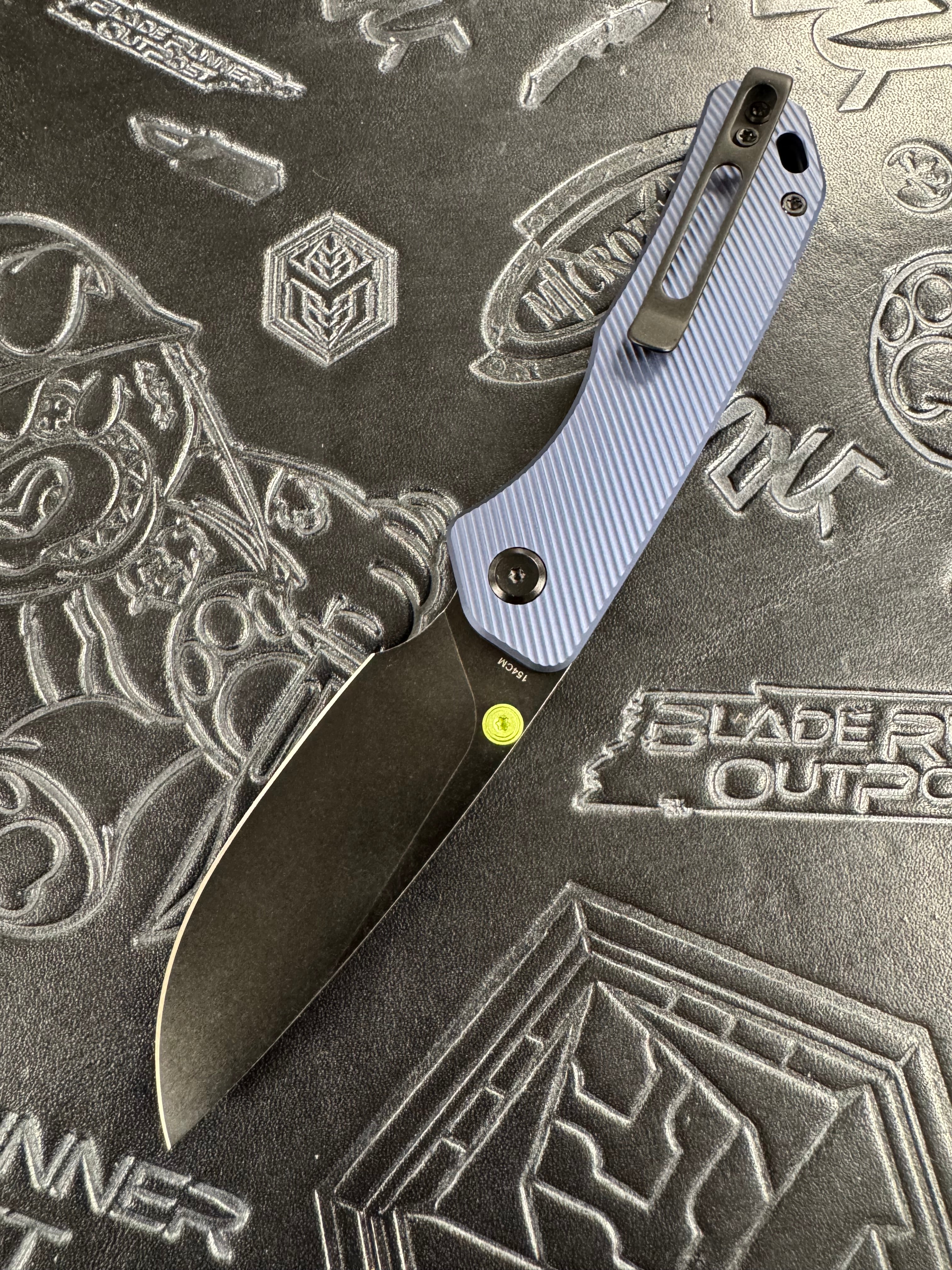 Vosteed Marten - Top Liner Lock (2.98" 154CM Blade & Aluminum Handle) - A1603 Black Stonewash Purple