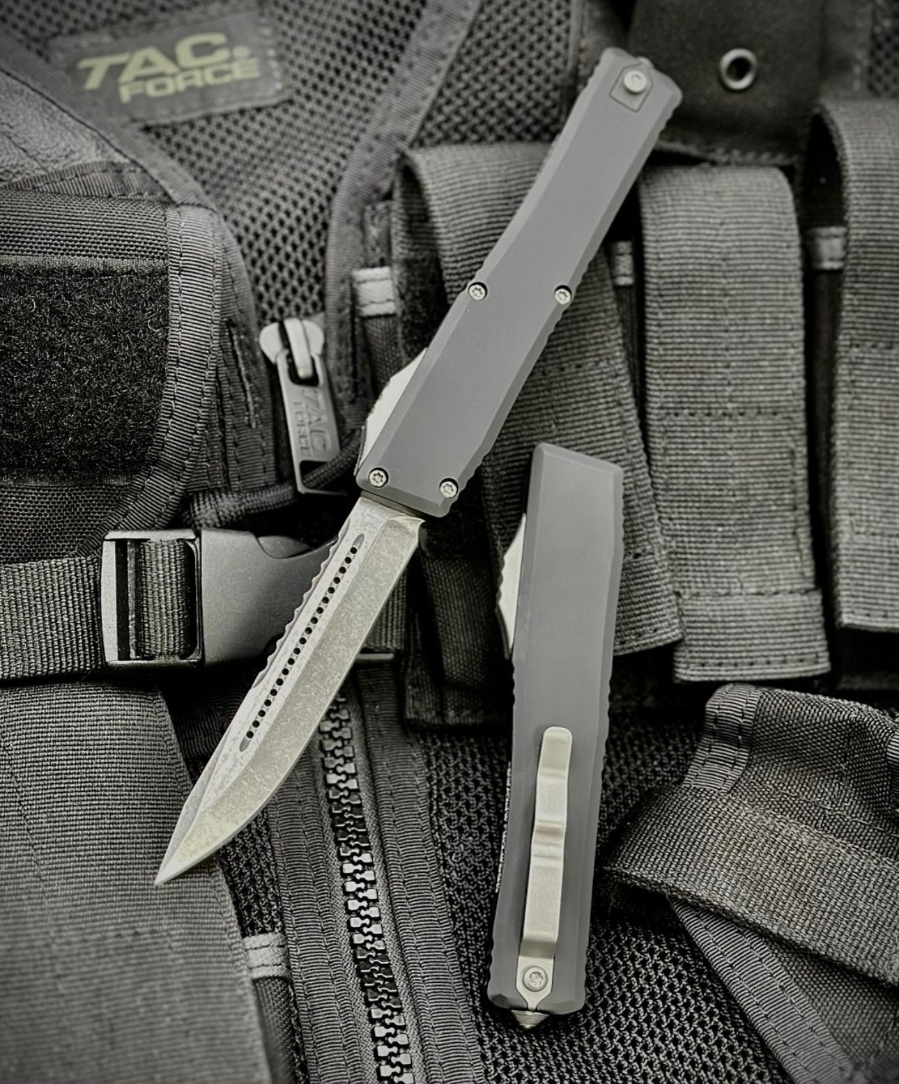 Heretic NYX S/E MagnaCut Clip Point Blade Stonewash