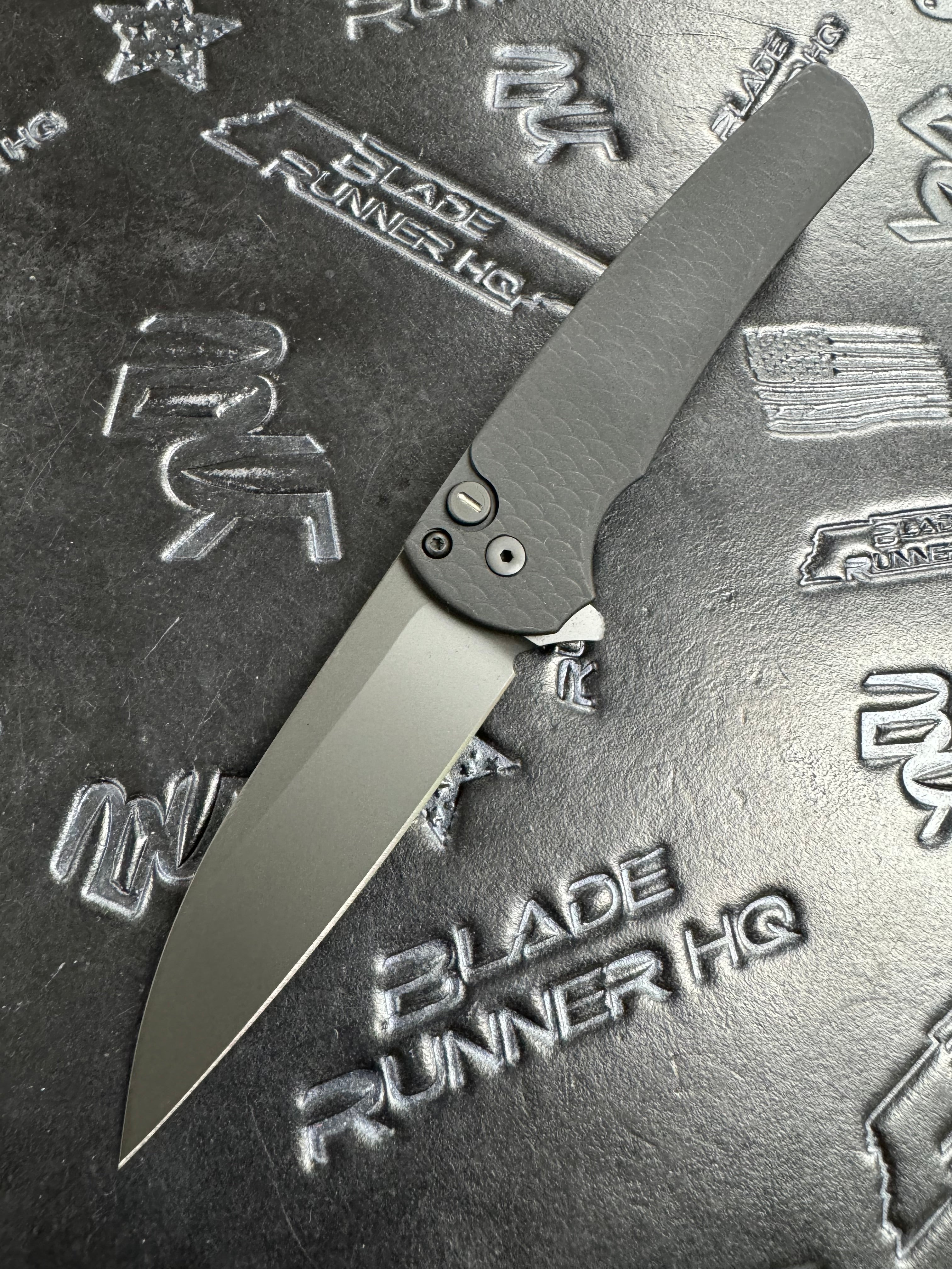 Pro-Tech Malibu 5336 Operator MagnaCut Button Lock Knife Black Aluminum (3.25" DLC)