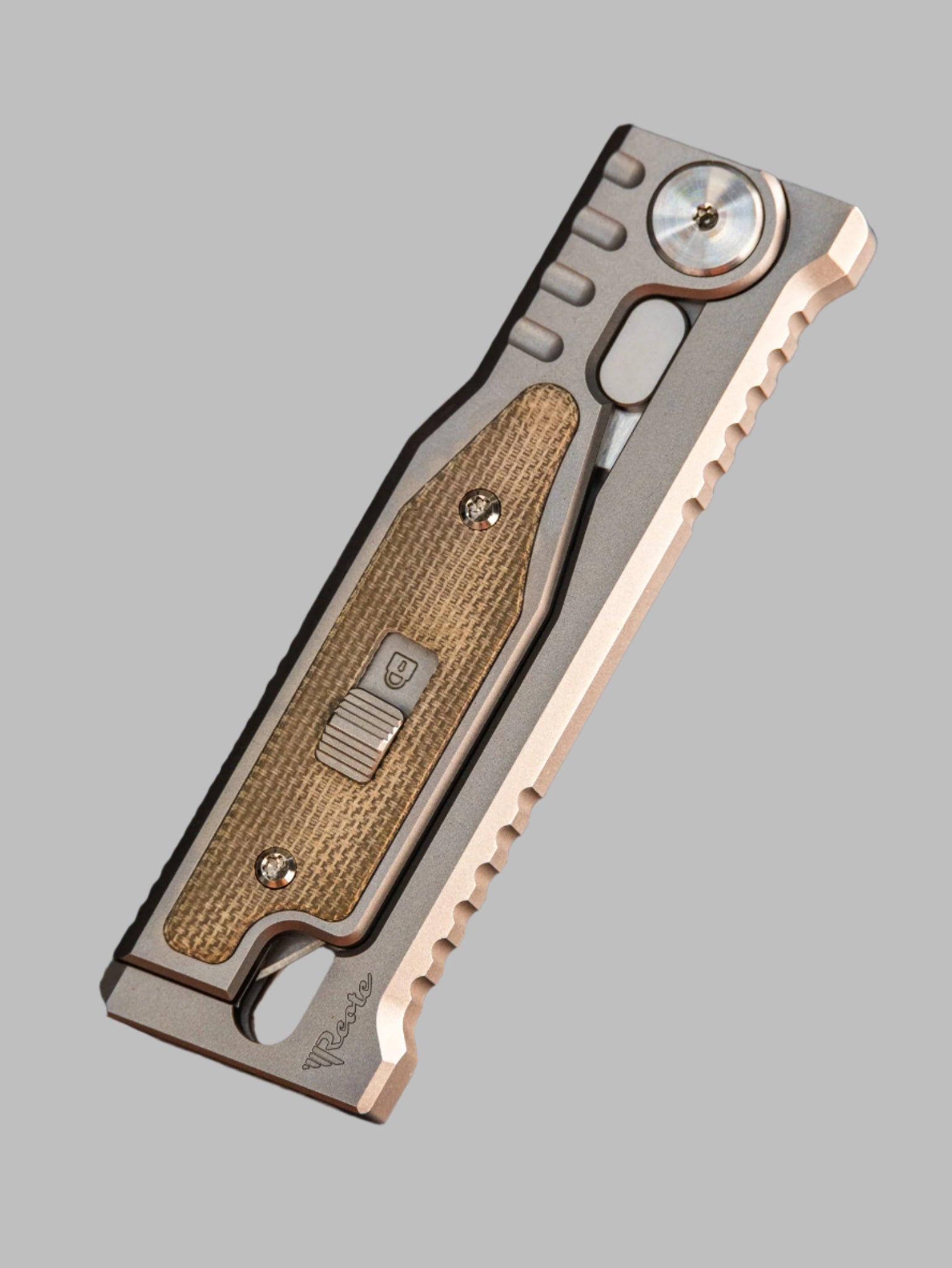 REATE EXO-MINI POCKET KNIFE GREEN MICARTA INLAY HANDLE CPM-3V DROP POINT BLADE