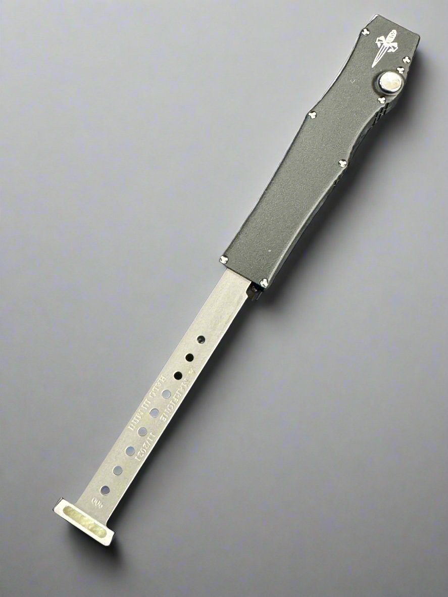 Pre Owned Marfione Custom Mini Halo III Mirror Polish Tanto Star Grind Black Anodized Alloy Black Pearl Inlays Double Vapor Blast HW