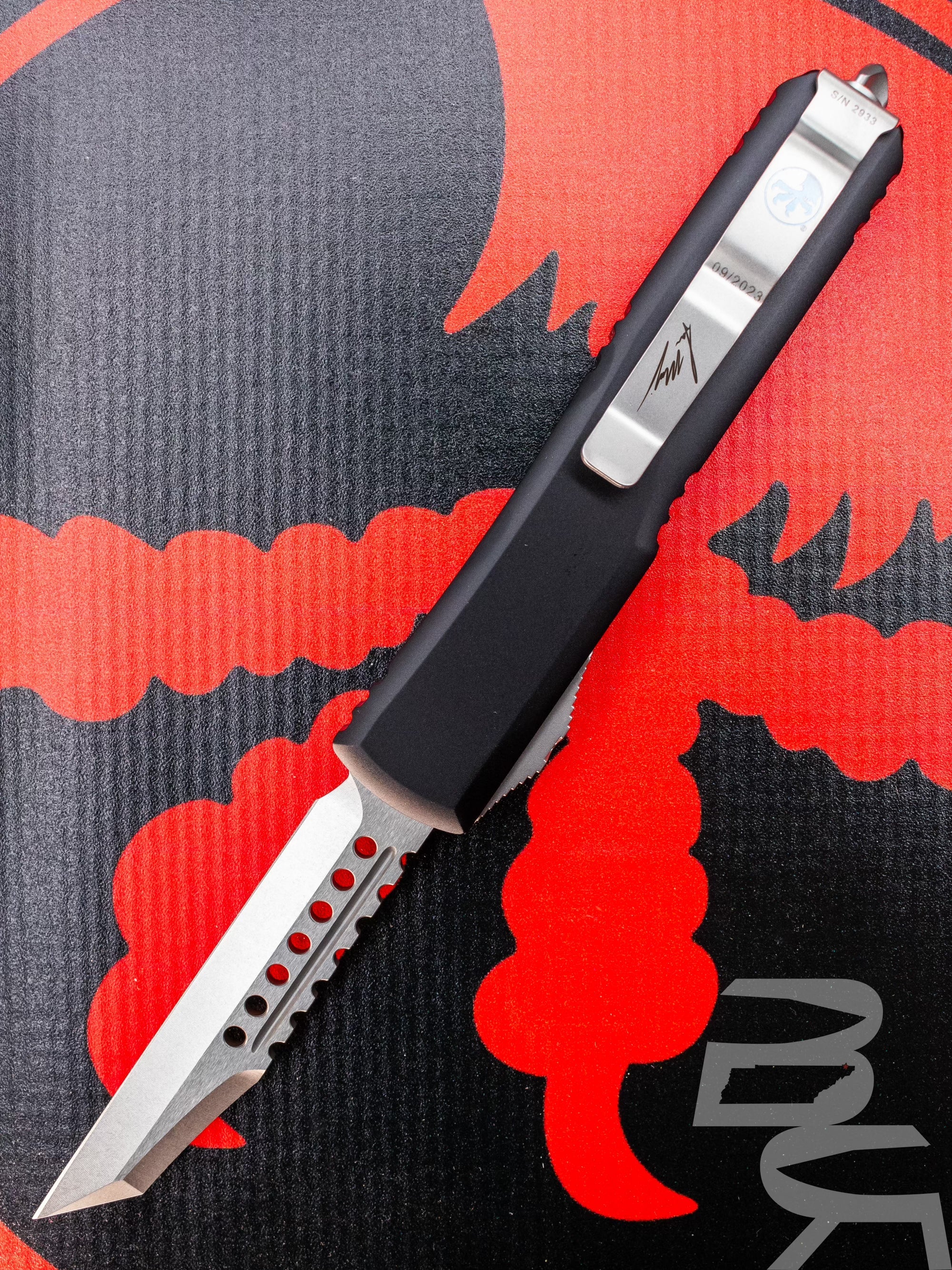 Microtech 119W-10S Ultratech Warhound - Black Handle - Stonewashed Blade - Signature Series