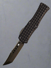 MICROTECH HERA OTF KNIFE- HELLHOUND EDGE- SHADOW EDITION- BLACK FRAG HANDLE- BLACK DLC BLADE 919-1 DLCTFRSH