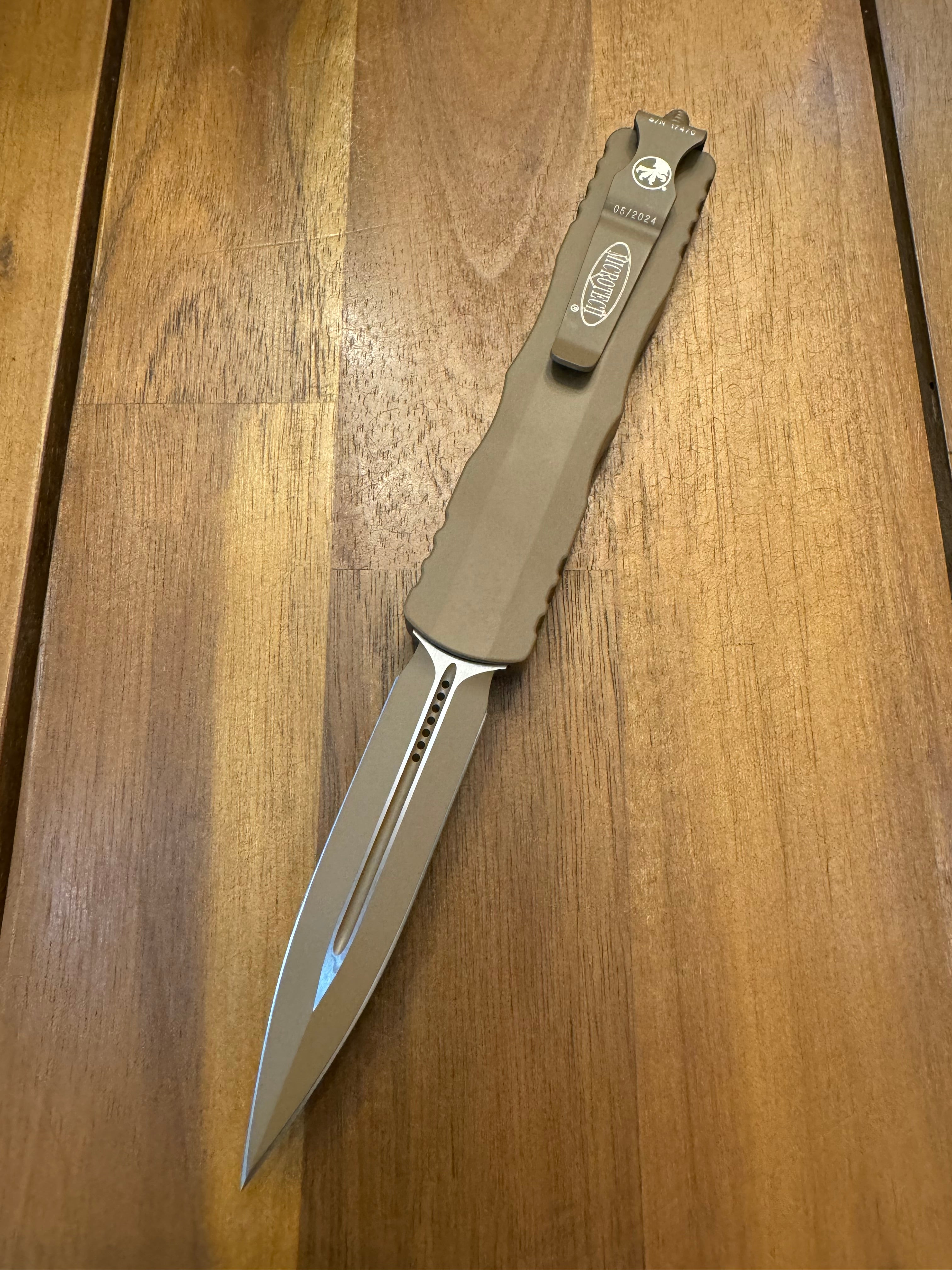 Microtech Dirac Cerakote Tan Double Edge 225-1 CTA