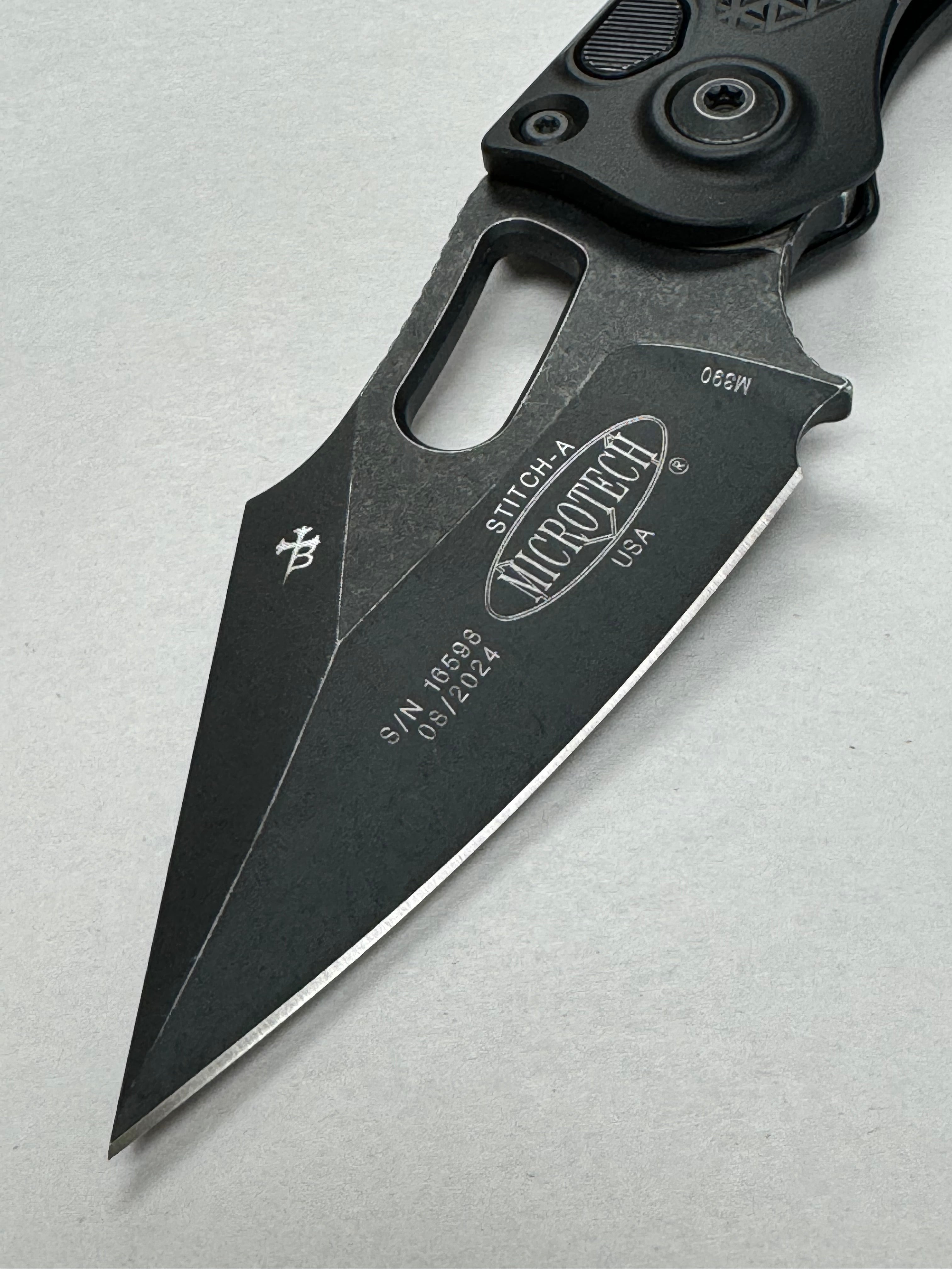 Microtech Borka Stitch Single Edge Black Standard Apocalyptic 169-1 AP