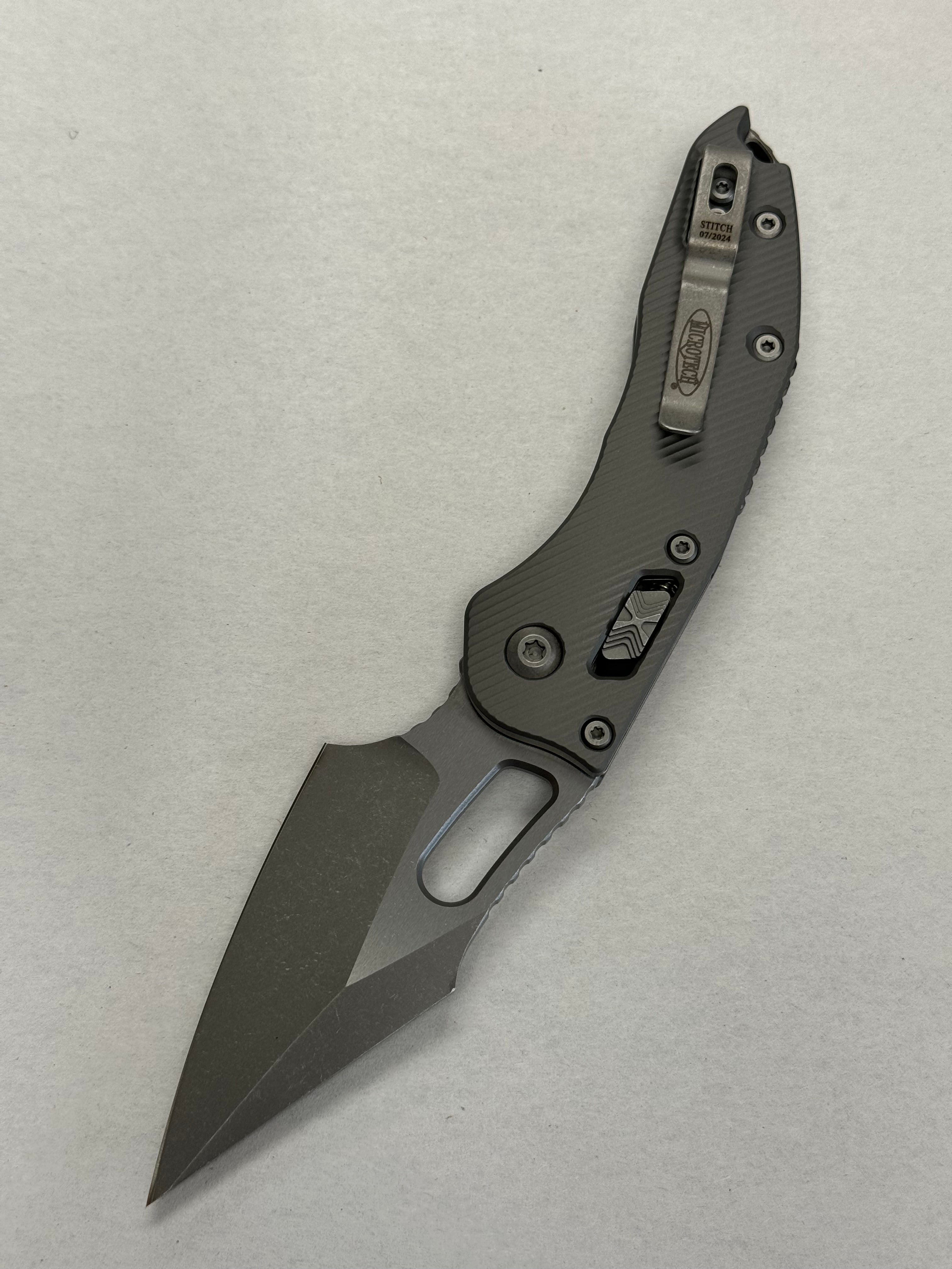 Microtech Knives Manual Stitch RAM LOK Fluted Apocalyptic Natural Clear M390MK 169RL-10 APFLNC
