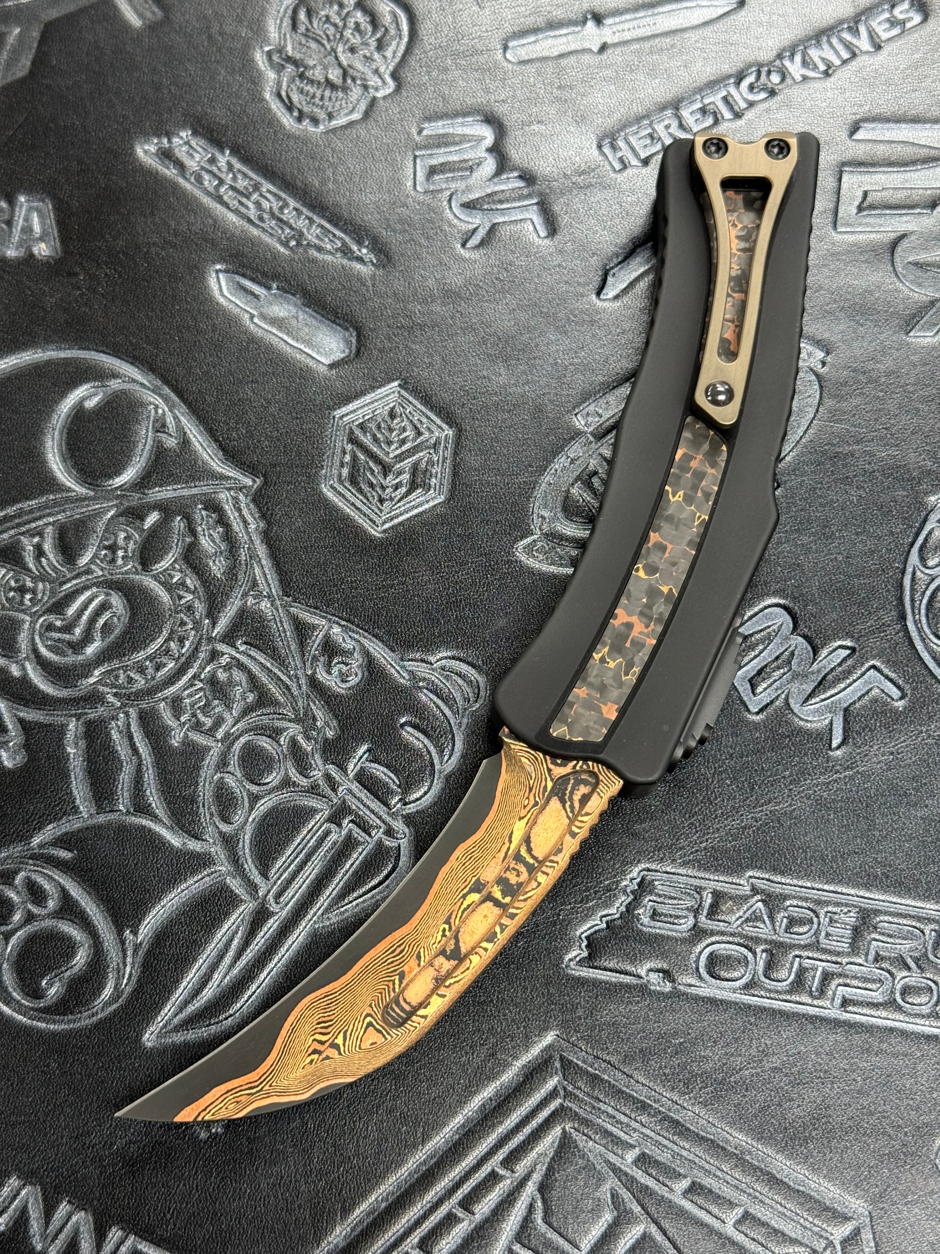 Pre Owned Heretic ROC Fat Carbon Brass & Copper Snakeskin with Baker Forge Tiger GoMai SN:007