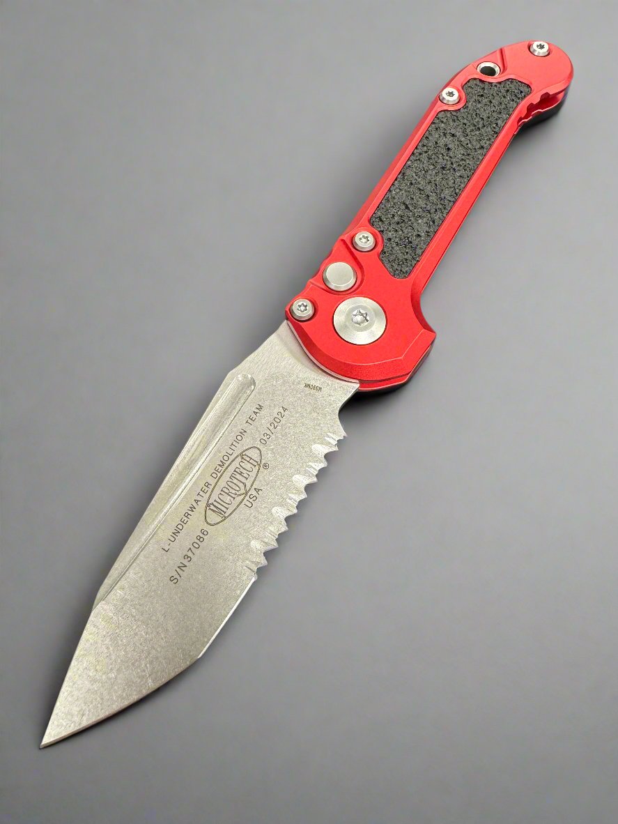 Microtech LUDT Gen III T/E Automatic Knife Red (3.5" Serrated) 1136-11 RD