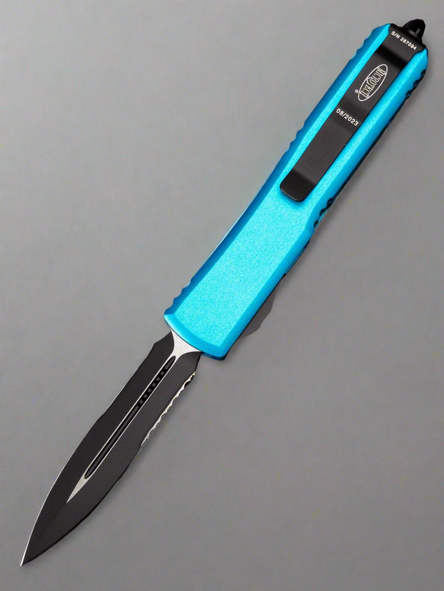 Microtech Ultratech D/E Turquoise Partial Serrated 122-2 TQ