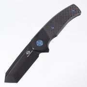 Beans Blades Mini Warrior Folder - Carbon Fiber Twill, Titanium Handle, Satin M390