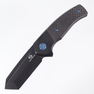 Beans Blades Mini Warrior Folder - Carbon Fiber Twill, Titanium Handle, Satin M390