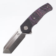 Beans Blades Mini Warrior Folder - Purple Haze Fat Carbon, Titanium Handle, M390 Satin