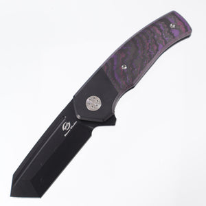 Beans Blades Mini Warrior Folder - Purple Haze Fat Carbon, Titanium Handle, PVD M390