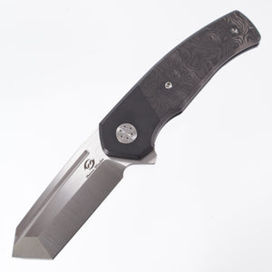 Beans Blade Mini Warrior Folder - Black Dunes Carbon Fiber - Satin M390