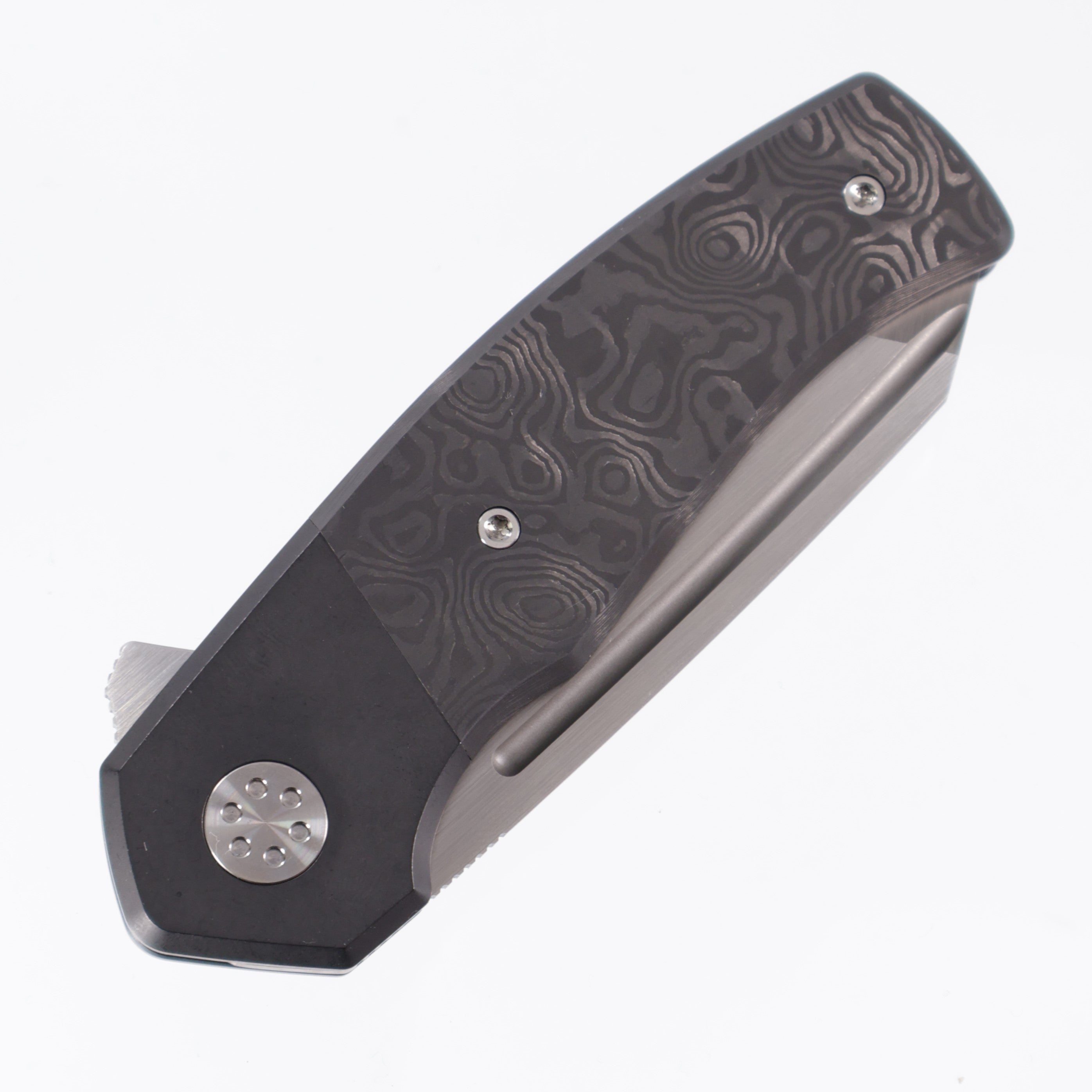 Beans Blade Mini Warrior Folder - Black Dunes Carbon Fiber - Satin M390