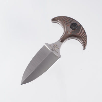Beans Blades Push Knife #007 - Copper Camo Fat Carbon w/ DLC Ti Hardware - Satin M390