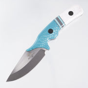 Beans Blades Javelin #049 - Segmented Corian & Turquoise Juma w/ DLC Ti Hardware - Satin M390