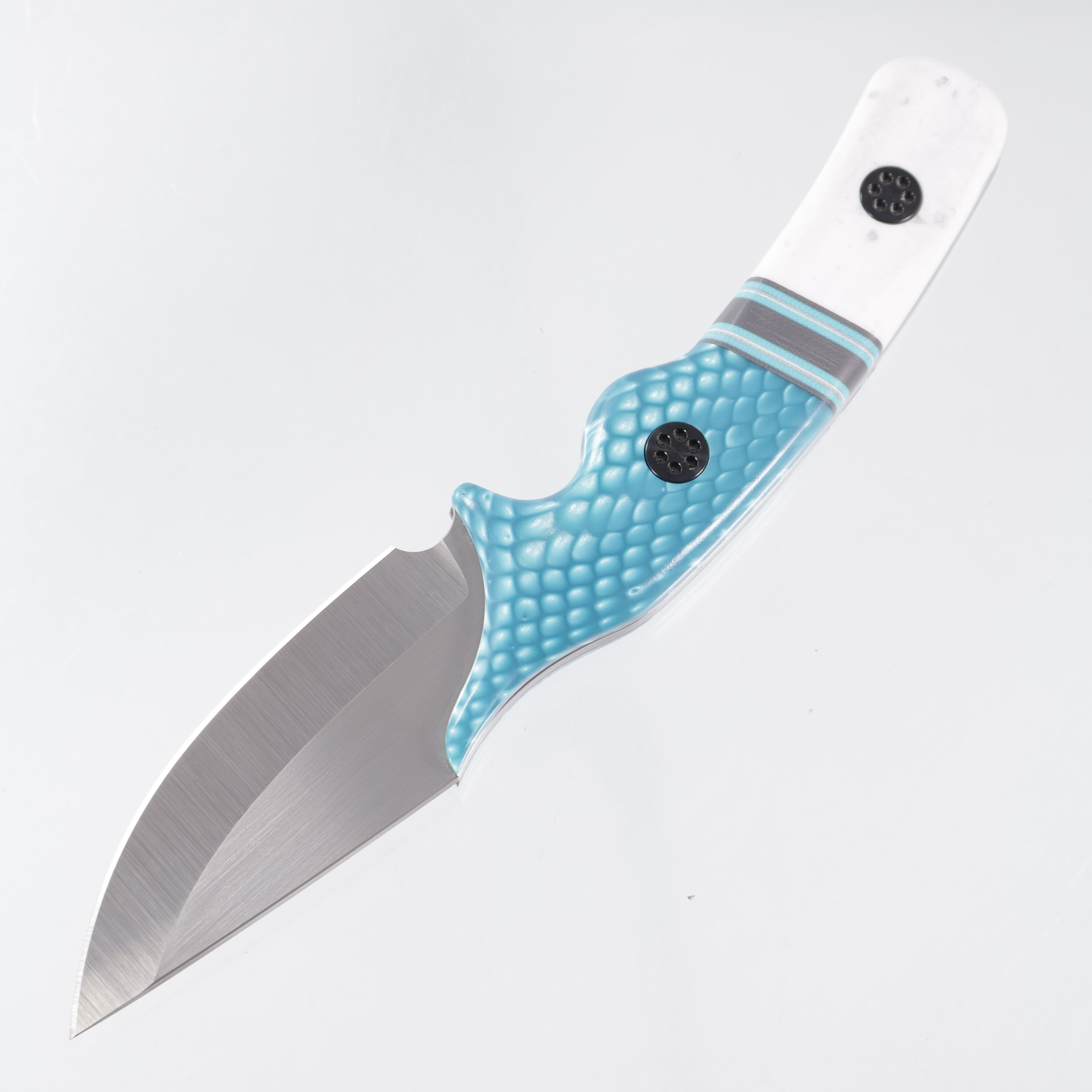 Beans Blades Javelin #049 - Segmented Corian & Turquoise Juma w/ DLC Ti Hardware - Satin M390