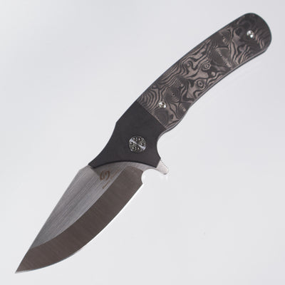 Beans Blades Javelin Folder - Black PVD Titanium w/ Black Dunes Fat Carbon - Satin M390