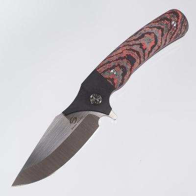Beans Blades Javelin Folder - Black PVD Titanium w/ Crosscut Lava Flow Fat Carbon - Satin M390