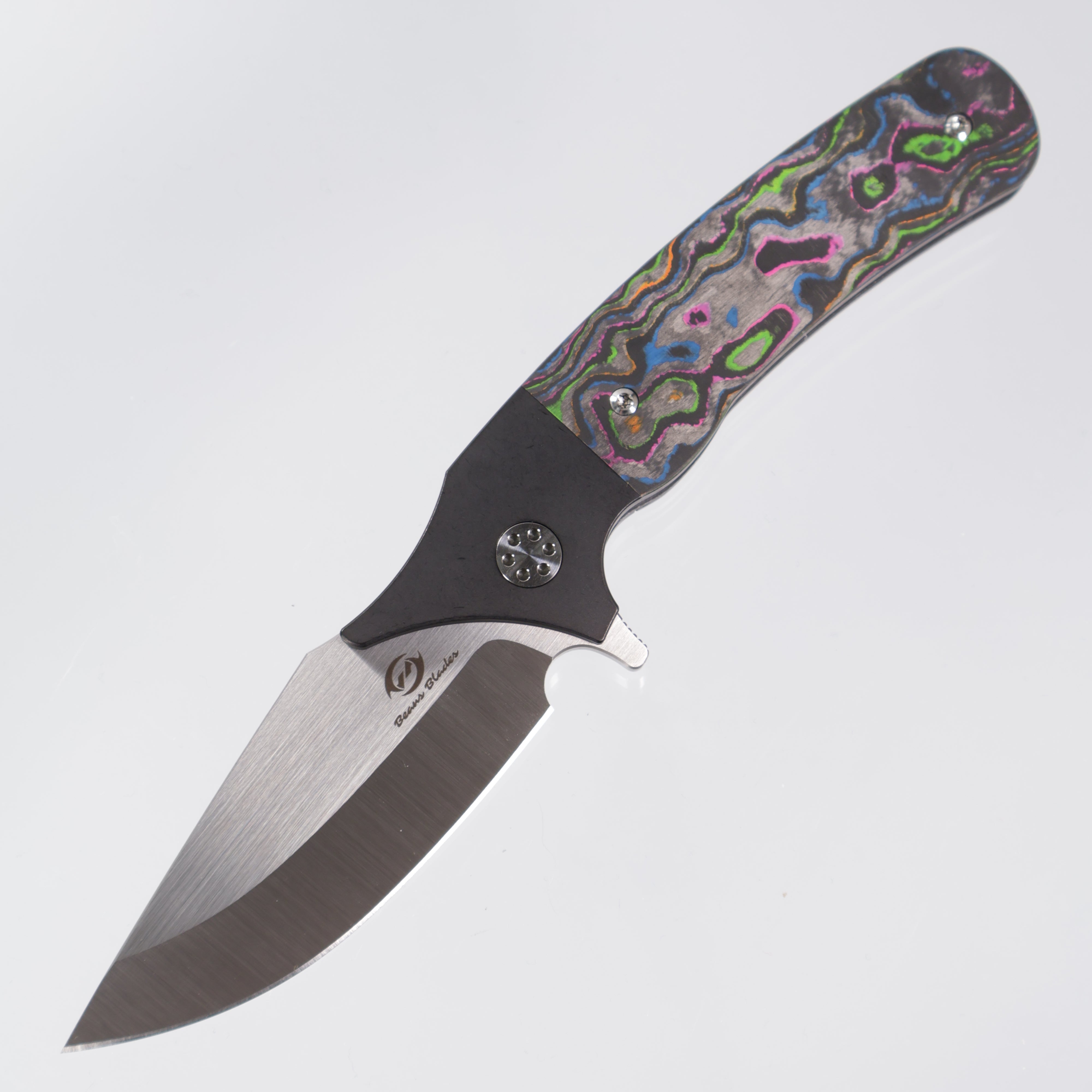 Beans Blades Javelin Folder - Black PVD Titanium - 80s Camo Carbon