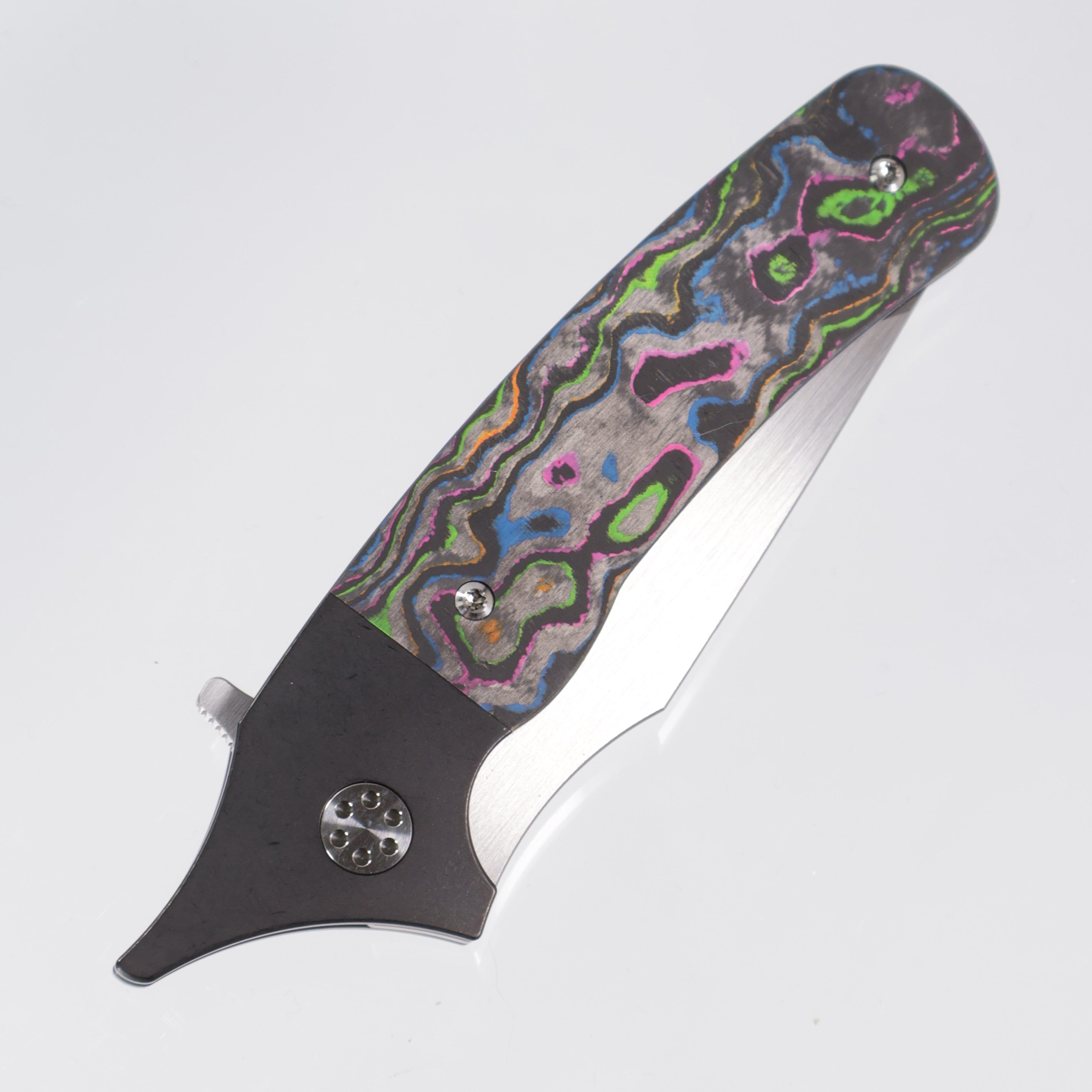 Beans Blades Javelin Folder - Black PVD Titanium - 80s Camo Carbon - Satin M390 - BR OP Exclusive