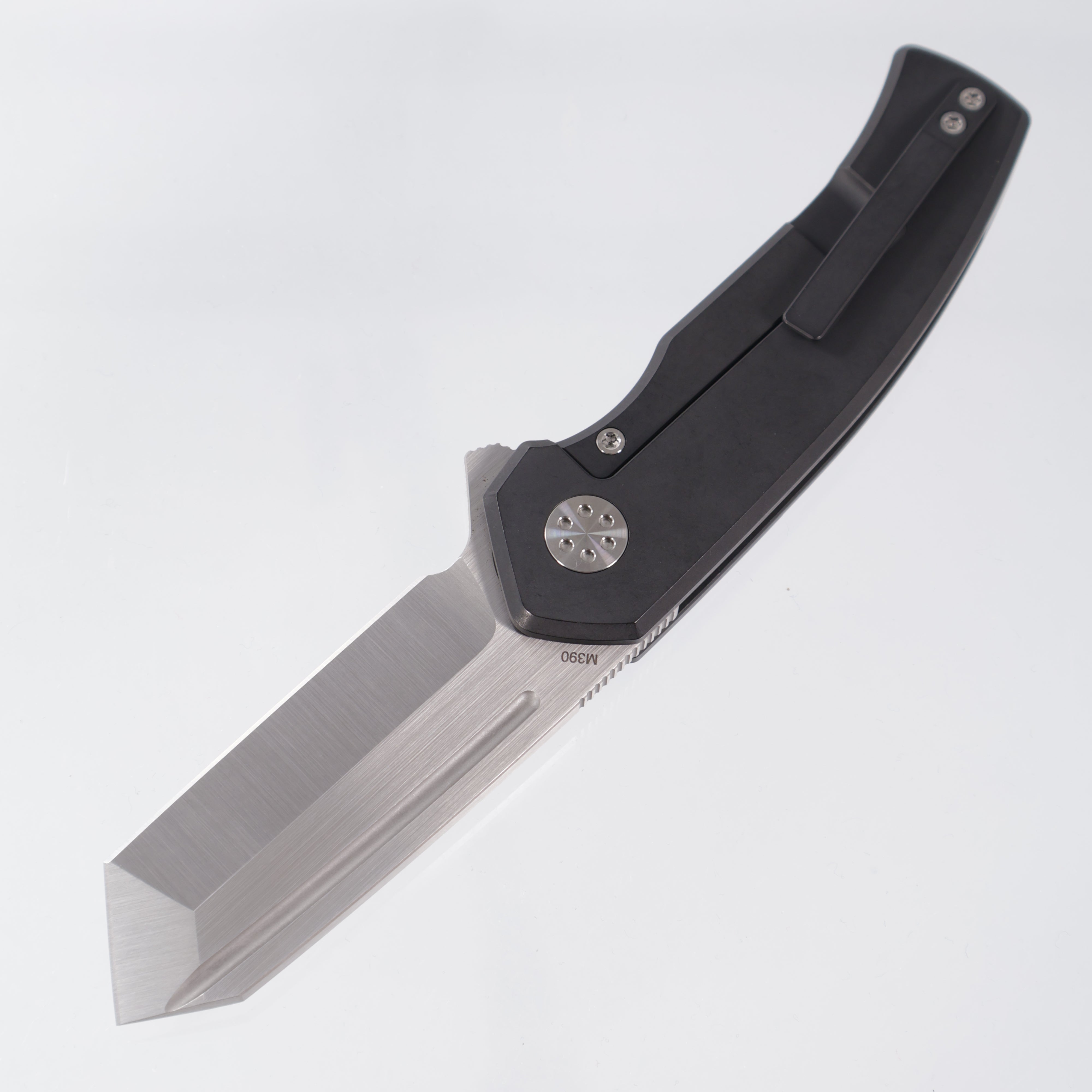 Beans Blades Mini Warrior Folder - Black PVD Titanium w/ Crosscut Mars Valley Fat Carbon - Satin M390