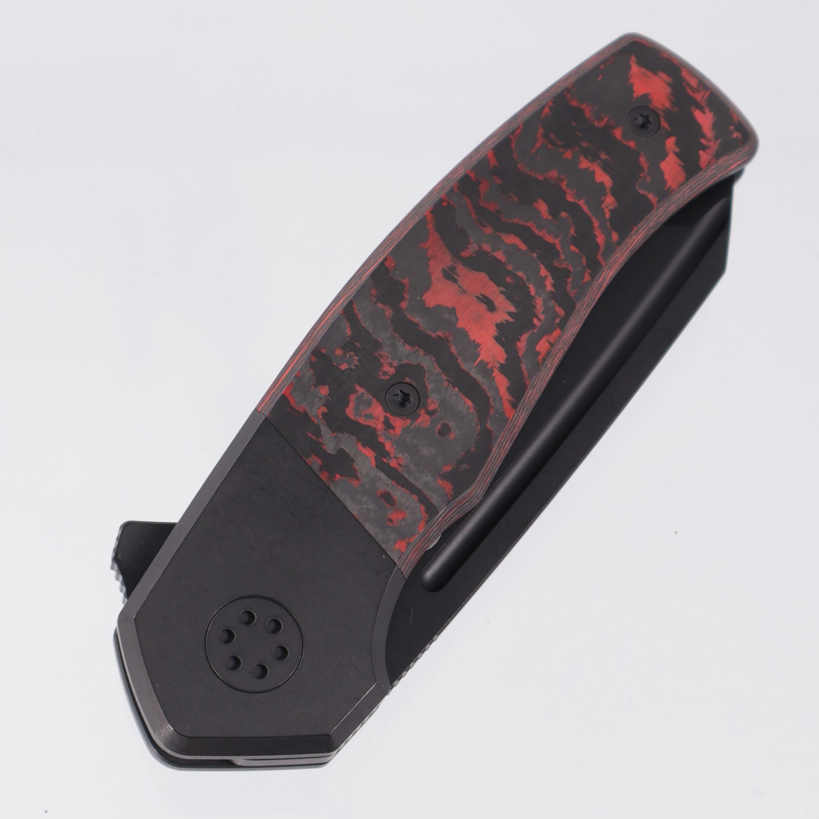 Beans Blades Mini Warrior Folder - Black PVD Titanium w/ Lava Flow Fat Carbon - Black PVD M390