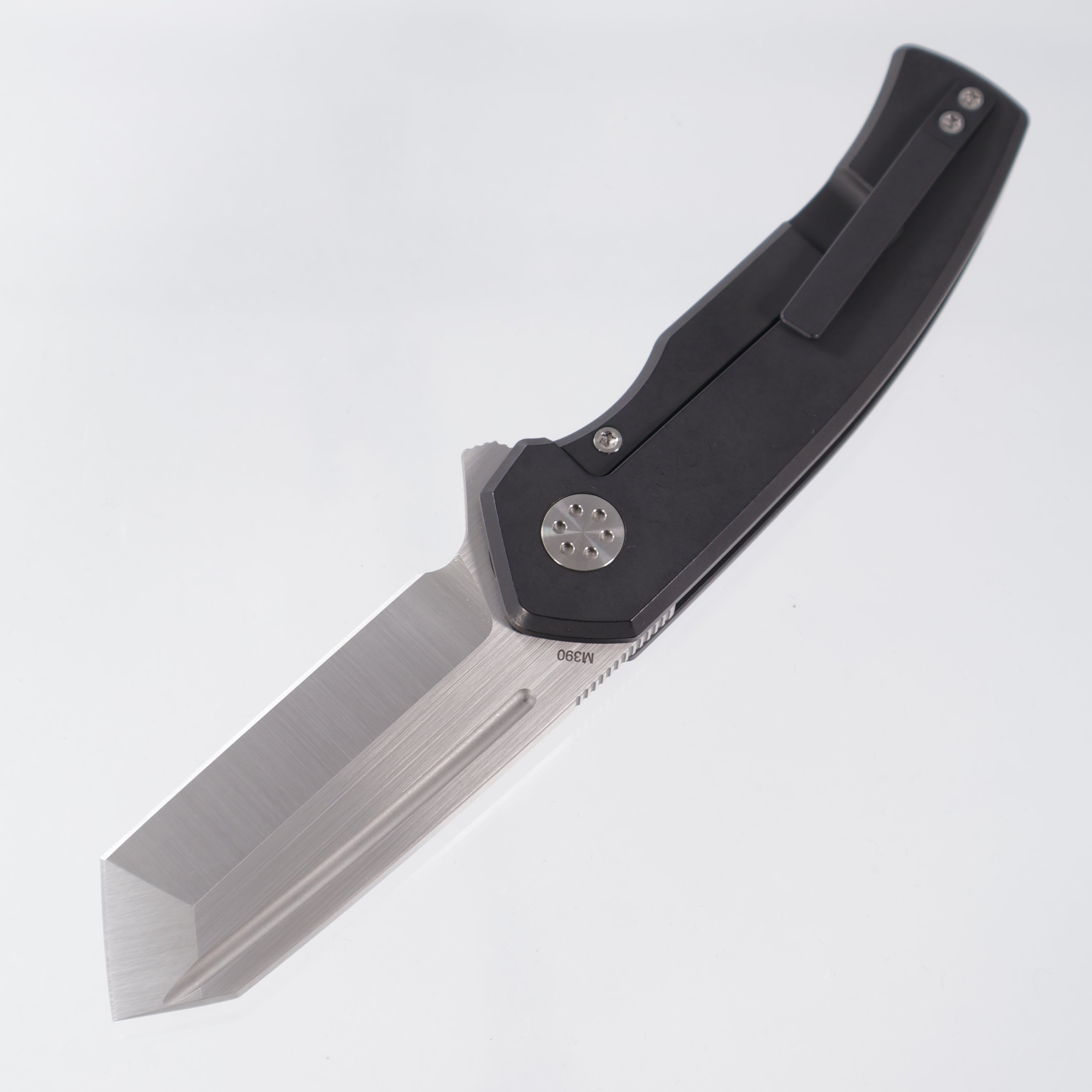 Beans Blade Mini Warrior Folder - Black PVD Titanium w/ Black Dunes Fat Carbon - Satin M390