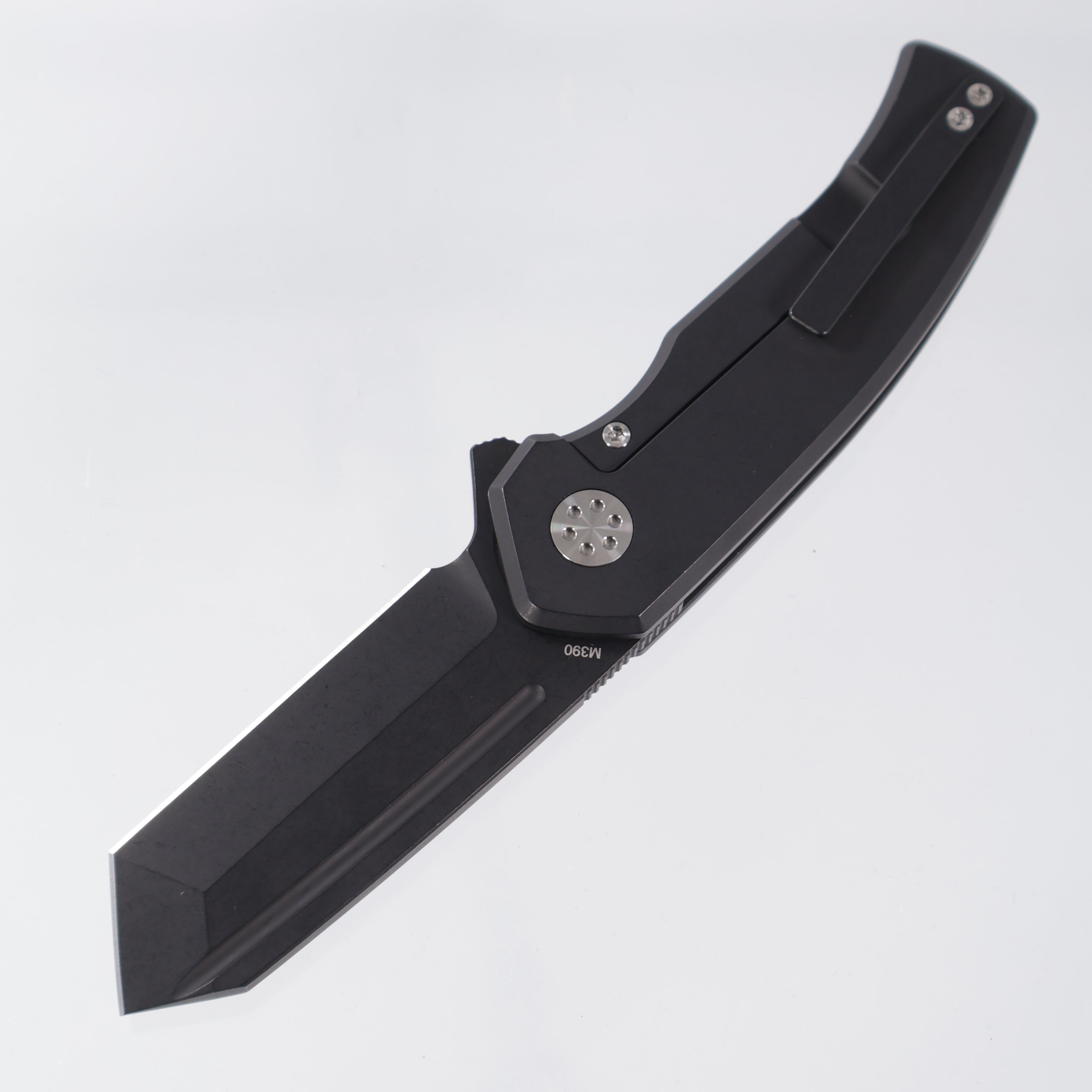 Beans Blade Mini Warrior Folder - Black PVD Titanium w/ Black Dunes Fat Carbon - Black PVD M390
