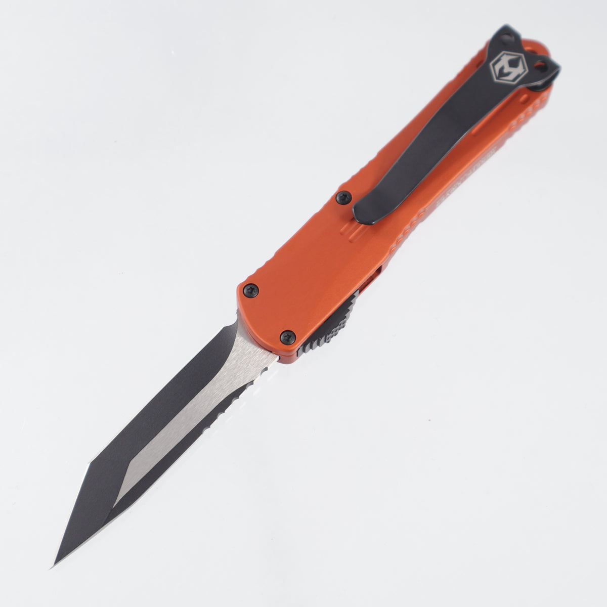 Heretic Manticore S Tanto - Orange Grooved Aluminum - 2-Tone Black Elmax - H023-10A-ORG *PRE-OWNED*