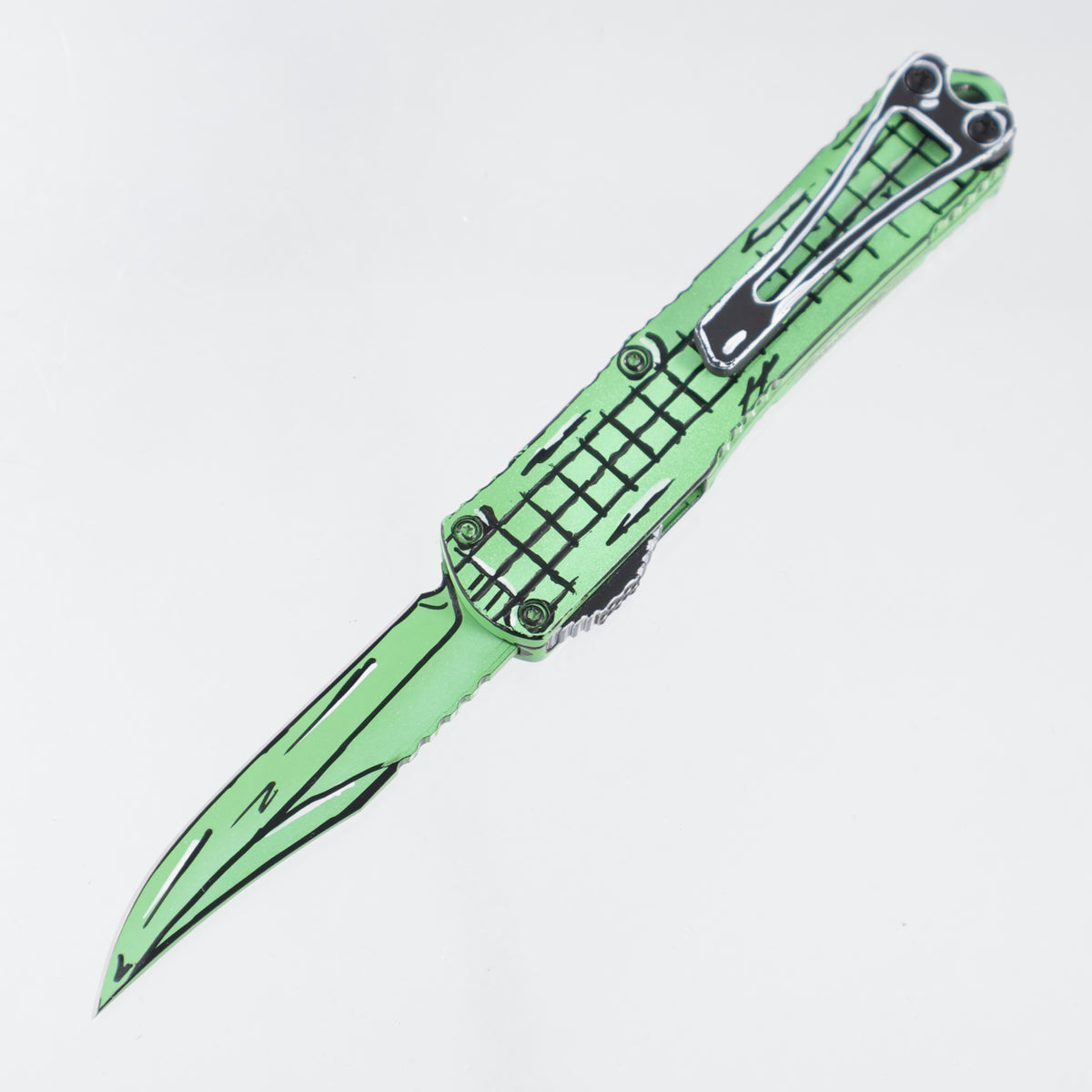 Heretic Manticore S Bowie - Toxic Green Cel-Shade - Magnacut - H022BF-CS-TX *PRE-OWNED*