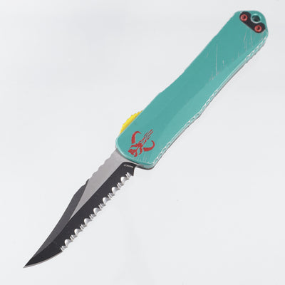 Heretic Manticore E Bowie - Bounty Hunter Aluminum w/ Boba Fett Camo Carbon Backplate - 2-Tone Black Full Serrate Magnacut - H026B-14C-BOUNTY *PRE-OWNED*