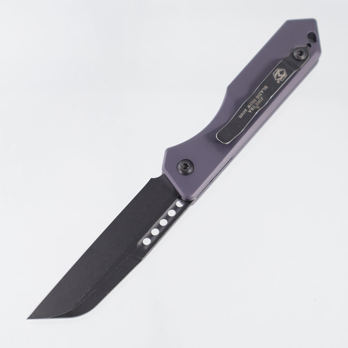 Heretic Jinn Auto Blade Show 2026 Special - Gray Aluminum - Battle Black Magnacut - H113-BLADESHOW2026