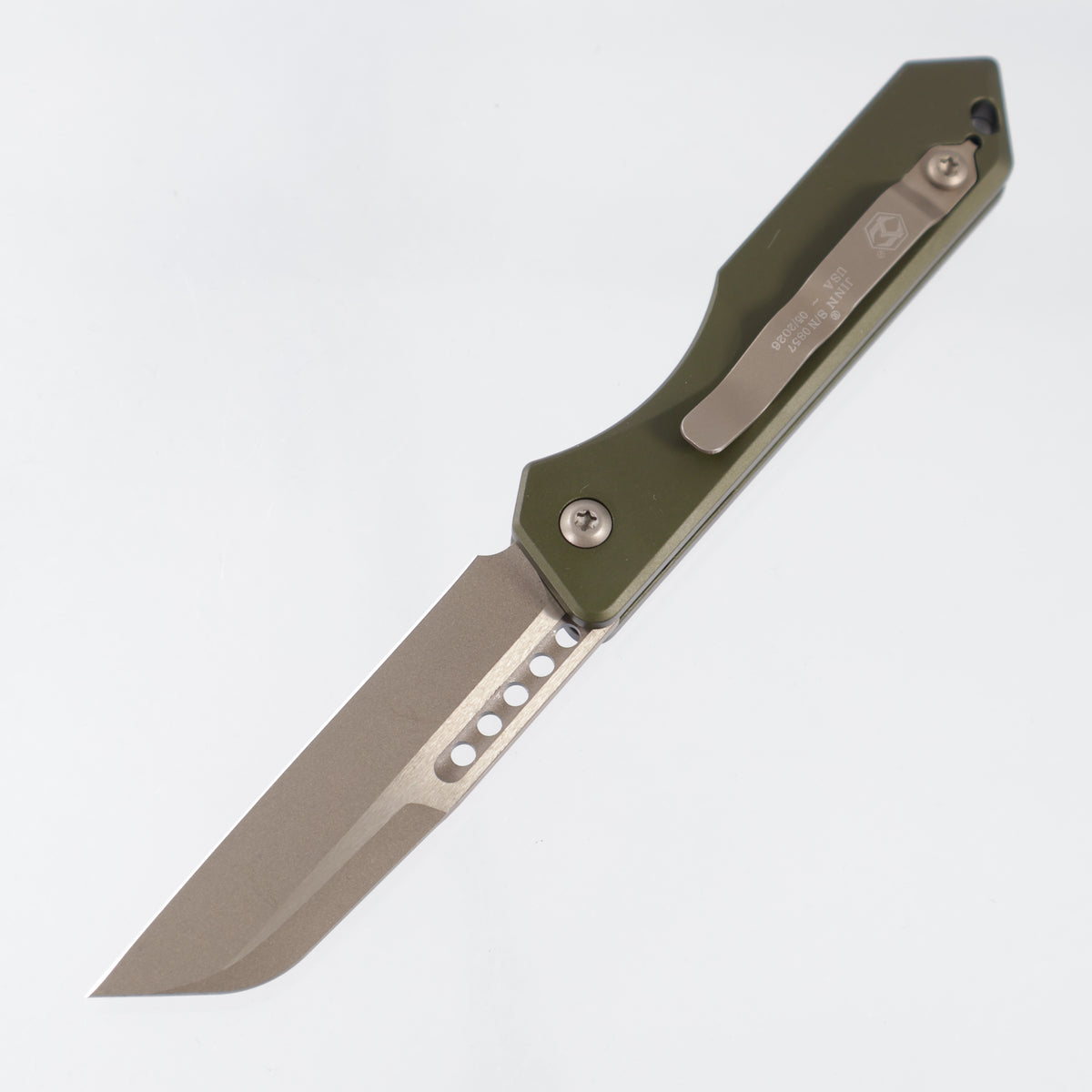 Heretic Jinn Auto - OD Green Aluminum - Bronze Magnacut - H113-7A-GRN *PRE-OWNED*