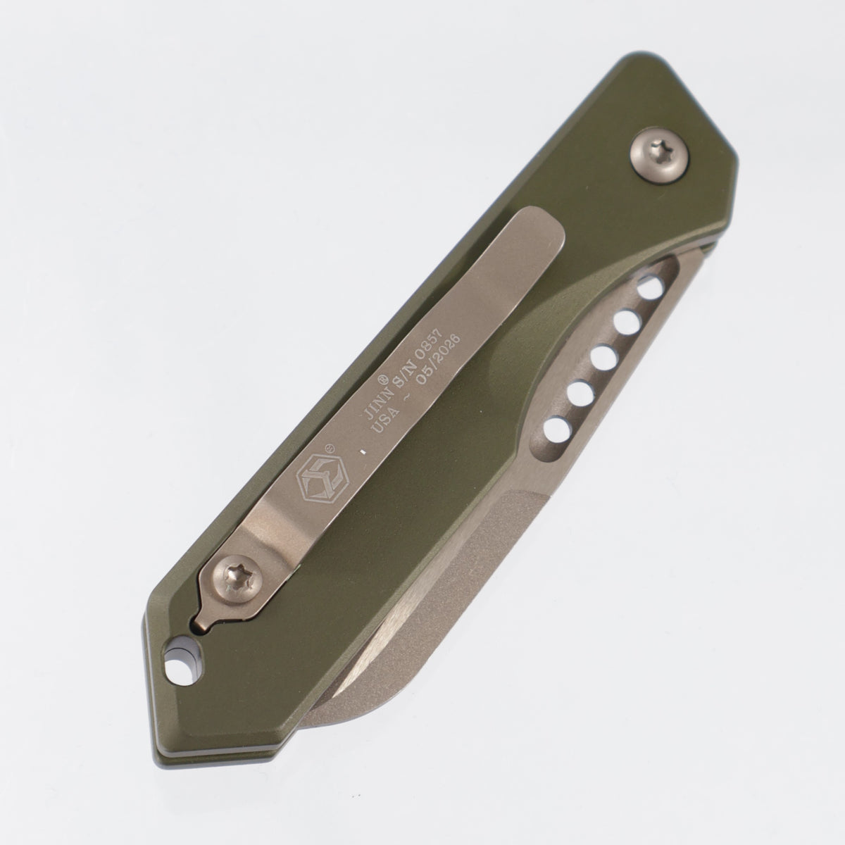 Heretic Jinn Auto - OD Green Aluminum - Bronze Magnacut - H113-7A-GRN *PRE-OWNED*
