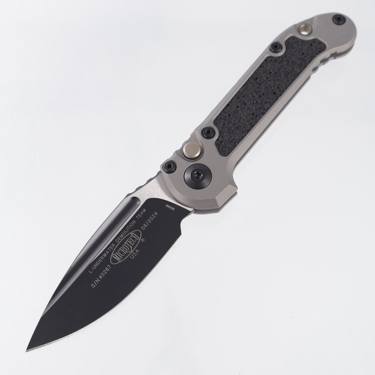 Microtech LUDT Gen III Single Edge - Natural Clear Aluminum w/ Bronze Titanium Backspacer - Black Standard M390MK - 1135-1 NC-A2TI AE *PRE-OWNED*