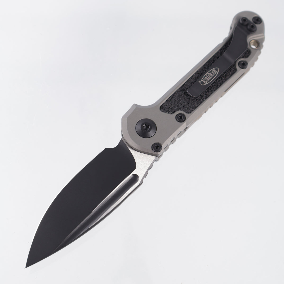 Microtech LUDT Gen III Single Edge - Natural Clear Aluminum w/ Bronze Titanium Backspacer - Black Standard M390MK - 1135-1 NC-A2TI AE *PRE-OWNED*