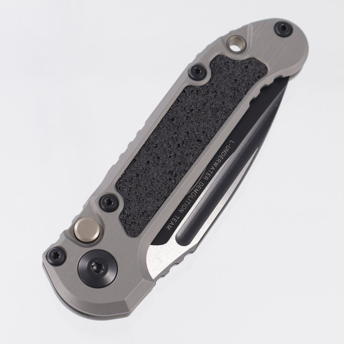 Microtech LUDT Gen III Single Edge - Natural Clear Aluminum w/ Bronze Titanium Backspacer - Black Standard M390MK - 1135-1 NC-A2TI AE *PRE-OWNED*