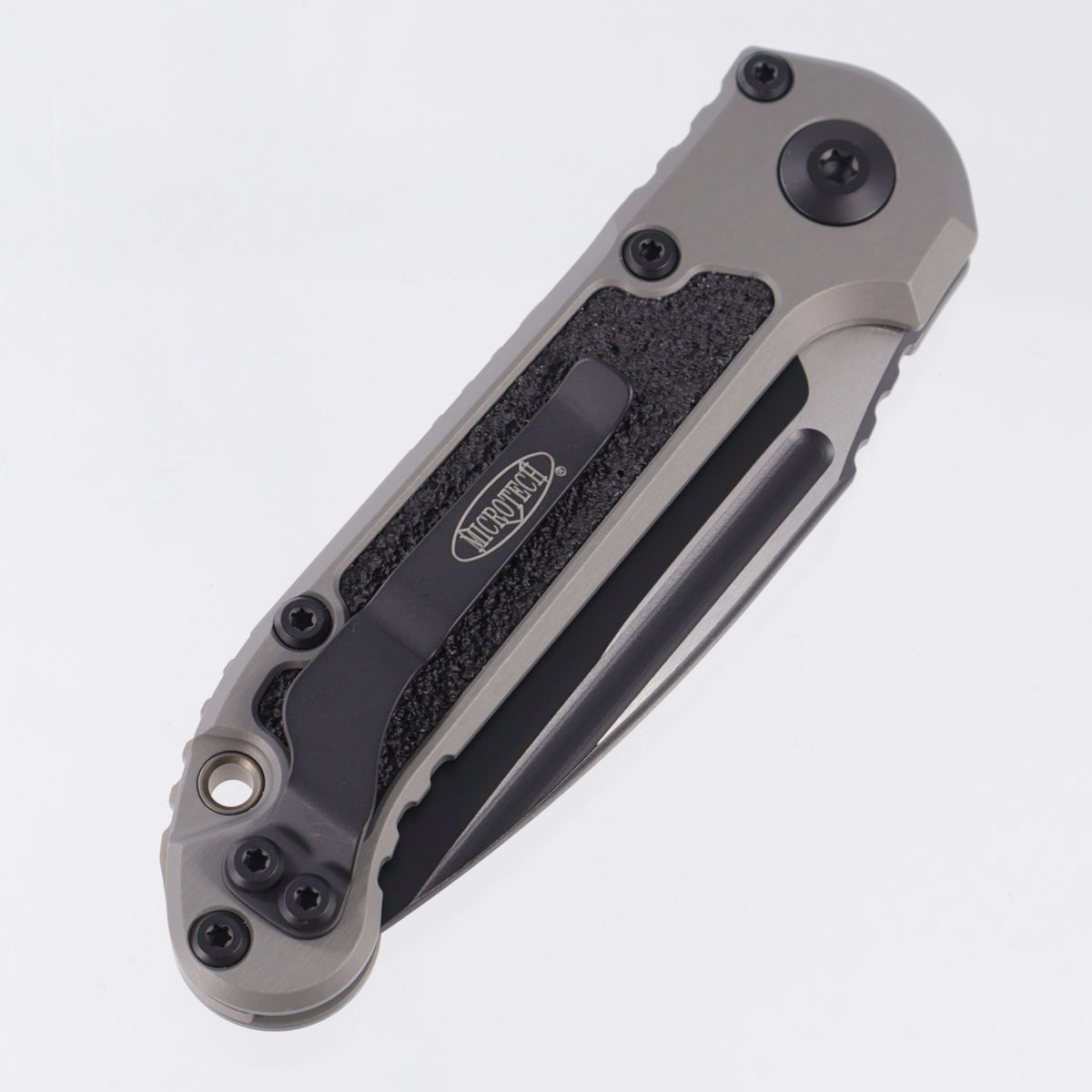 Microtech LUDT Gen III Single Edge - Natural Clear Aluminum w/ Bronze Titanium Backspacer - Black Standard M390MK - 1135-1 NC-A2TI AE *PRE-OWNED*