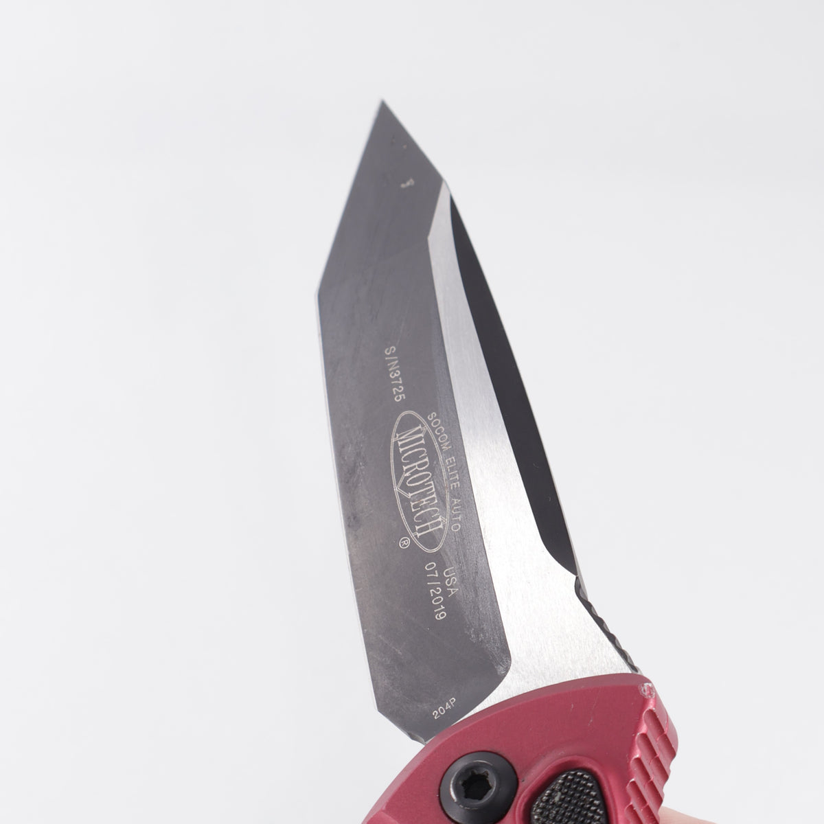 Microtech Socom Elite Auto Tanto - Red Aluminum - Black Standard 204P *PRE-OWNED* *WRONG BOX*
