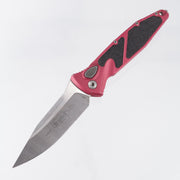 Microtech Socom Elite Auto Single Edge - Red Aluminum - Satin 204P - 160A-4 RD *PRE-OWNED*