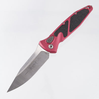 Microtech Socom Elite Auto Single Edge - Red Aluminum - Satin 204P - 160A-4 RD *PRE-OWNED*