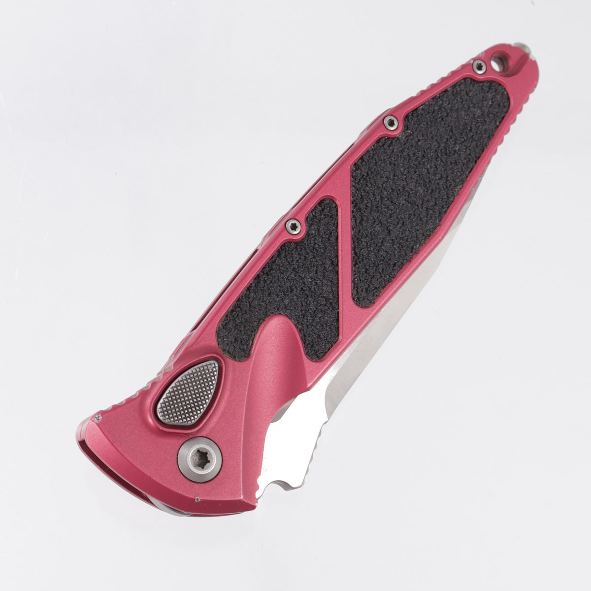 Microtech Socom Elite Auto Single Edge - Red Aluminum - Satin 204P - 160A-4 RD *PRE-OWNED*