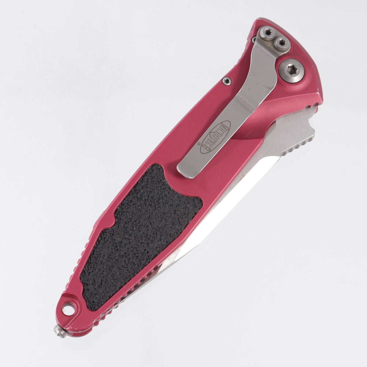 Microtech Socom Elite Auto Single Edge - Red Aluminum - Satin 204P - 160A-4 RD *PRE-OWNED*