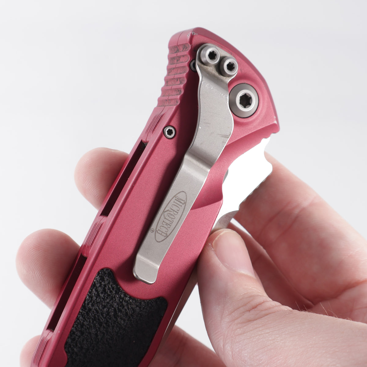 Microtech Socom Elite Auto Single Edge - Red Aluminum - Satin 204P - 160A-4 RD *PRE-OWNED*