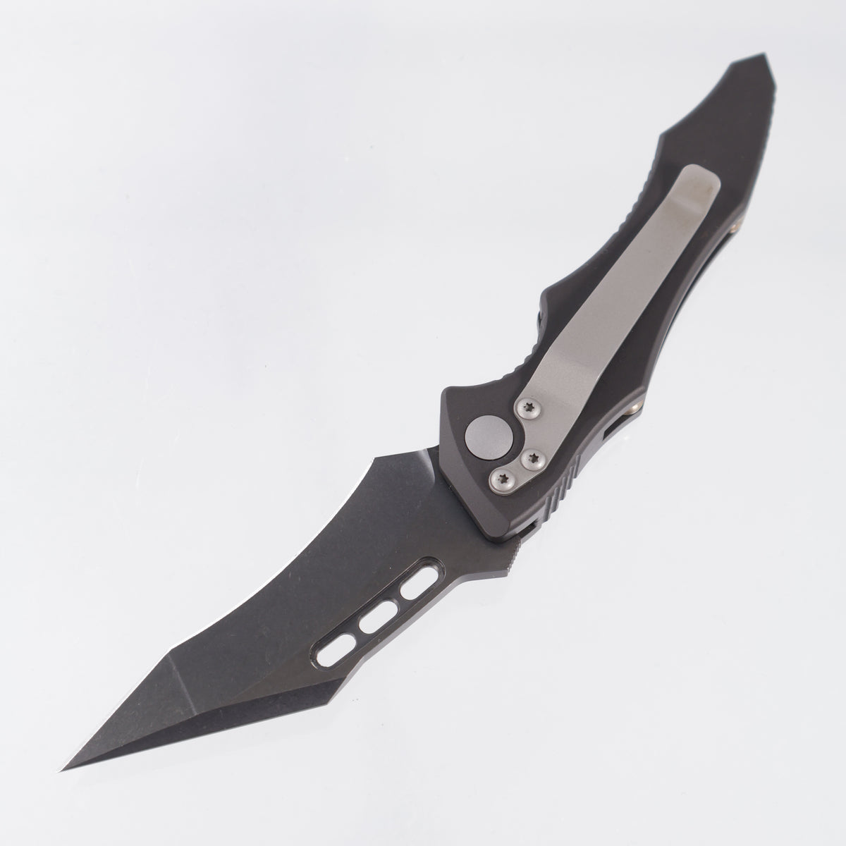 Microtech Vector Auto - Black Aluminum - Grey Coated 154CM *PRE-OWNED* *NO BOX*