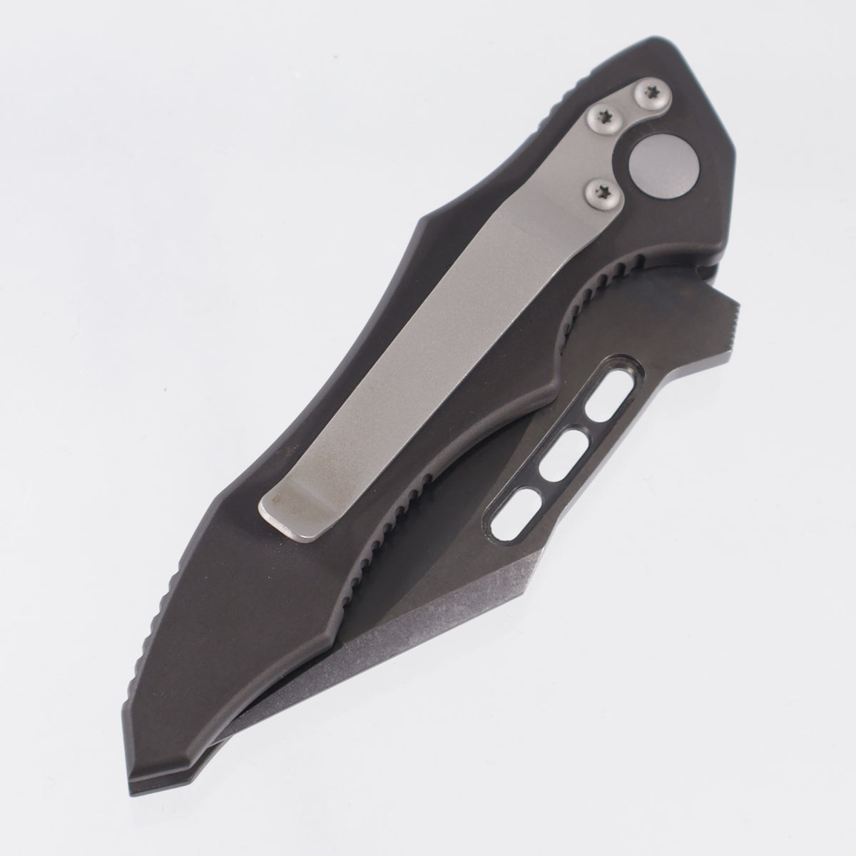 Microtech Vector Auto - Black Aluminum - Grey Coated 154CM *PRE-OWNED* *NO BOX*