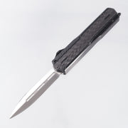 Maxace Medusa OTF Double Edge - Black Aluminum w/ Carbon Fiber Inlays - Satin Magnacut - X06B *PRE-OWNED*